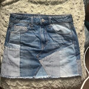 American Eagle Outfitters Blue Asymmetrical Denim Skirt
